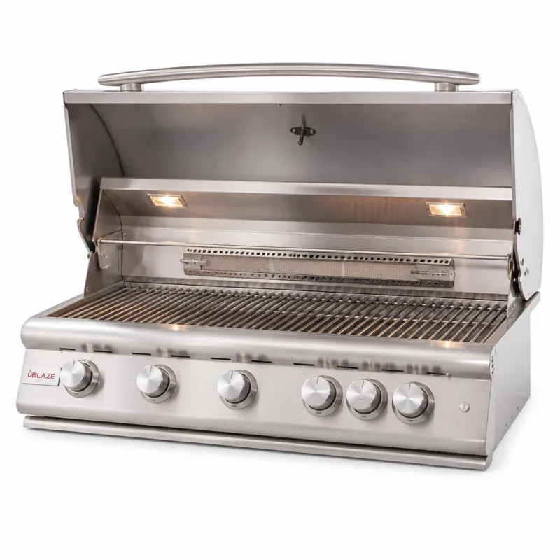 Blaze 40-Inch 5-Burner Premium LTE+ Gas Grill open